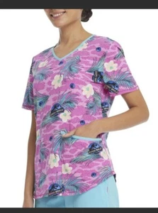 New Scrubstar Women's Jurassic World "Dino Skin" V-Neck Print Scrub Top S - Picture 1 of 8