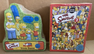 TWO Vintage Cardinal The Simpsons Trivia Games 2000 Tin & 2001 Box *NEW* - Image 1 of 4