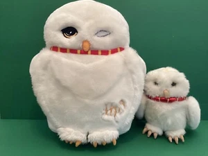 Vintage Harry Potter 15" plush white Snowy Owl Hedwig Pillow & 8” toy Plush Owl - Picture 1 of 8