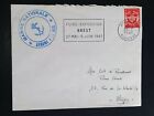 ENVELOPPE MARINE NATIONALE BREST POUR ALGER ALGÉRIE 1961 TIMBRE F MILITAIRE N°12