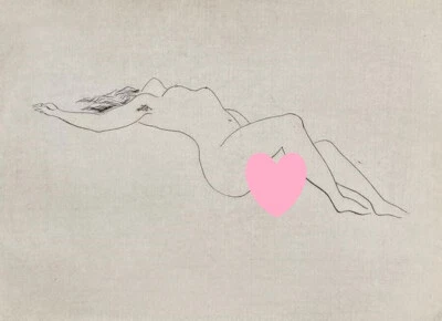 [Tsuguharu Léonard FOUJITA] Extase, pointe sèche érotique originale epr. d'essai - Photo 1/3