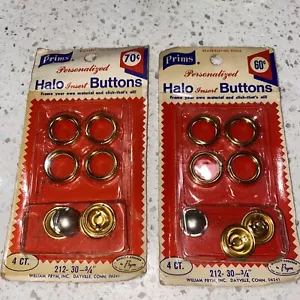 2 Pack Lot Vintage 3/4” Button Covers Halo Insert Prims Cover Your Own Fabric - Picture 1 of 3