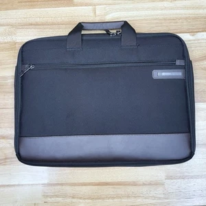 Samsonite Kombi Padded Black Ballistic Nylon & Leather Laptop Travel Briefcase - Picture 1 of 15