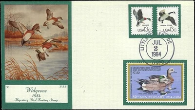 1984 Scott RW51 "Duck Stamp" Hunting Permit FDC - Widgeons - Image 1 of 2
