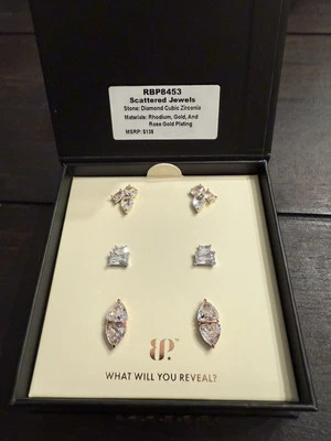 Bomb Party Simply Studs RBP8453 Scattered Jewels -cubic Zirconia Various Metals - Image 1 of 2