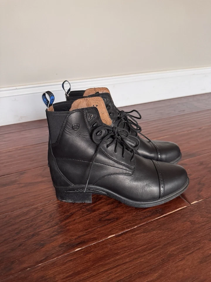 Ariat Paddock Boots Womens Size 9 Heritage 4LR Rider Black Lace Up 10000811 - Image 1 of 4