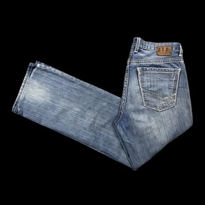 BKE Tyler Straight Leg Jeans Mens 34R (34x30) Buckle Blue Embroidered Pockets - Picture 1 of 17
