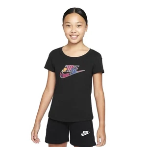 NUEVA Camiseta Nike Sportswear Niñas XL Floral Futura Scoop - Negra (DO1320-010) - Imagen 1 de 7