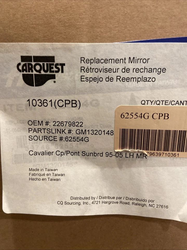 Replacement Mirror 62554G Cavalier Sunbird 95-05 LH MR - Image 1 of 1