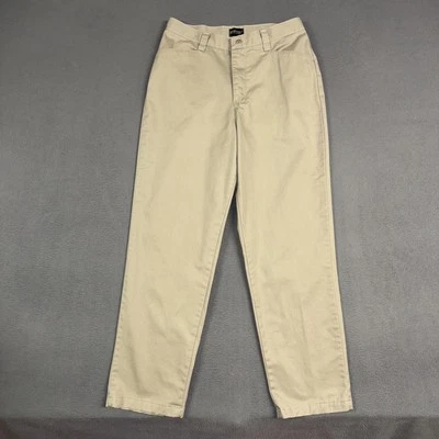 Lee Performance Khaki Pants Women’s 12 Brown Straight Flat Front 100% Cotton - Image 1 of 4