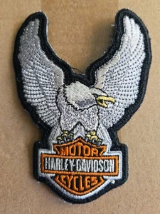 Harley Davidson Silver Eagle Up Wing B&S Patch 3 3/4" x 2 7/8" - Picture 1 of 3