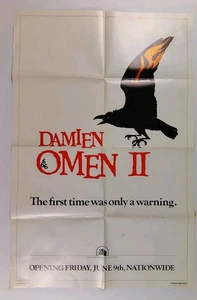 Póster de una hoja Omen II 1978 27x41 adelantado teaser película Damien horror  - Imagen 1 de 21