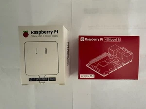 Raspberry Pi 4 model b 4gb ram bundle with official USB-C power supply NEW NIB - Picture 1 of 2