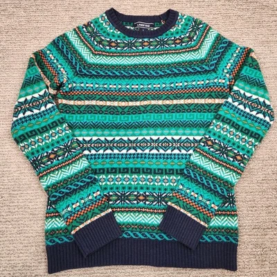 Suéter Lands' End Juvenil Mezcla Lana Fair Isle AOP Verde Grande 14/16 Vacaciones Niña Foto 1 de 4