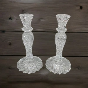 Set Of 2 Waterford Crystal Sea Jewels Candlesticks 10" Tall - Picture 1 of 14