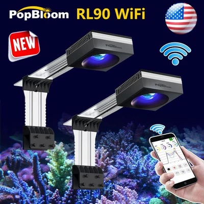 2PCS PopBloom RL90 Marine Led Aquarium Light Reef Coral Saltwater Fish Tank Lamp - Image 1 of 4