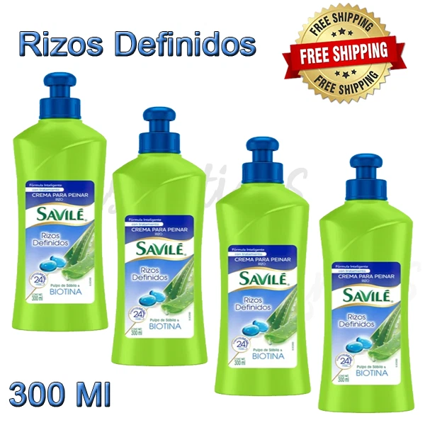 4 Pcs Savile Rizos Definidos  Pulpa de Sabila y Biotina Comb Cream 300ml - Image 1 of 1