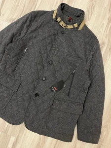 Lodenfrey Country Mens Wool Jacket Gray Blazer Suede NWT Germany Quality RRP 700 - Picture 1 of 24