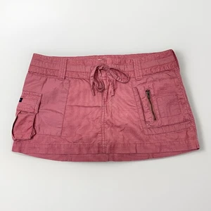 VTG‼ Y2K 2000s ABERCROMBIE & FITCH Sz 4 Pink Corduroy Cargo Mini Skirt • FLAW‼ - Picture 1 of 7