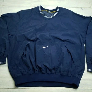 Vintage Nike 90s Center Swoosh Pullover Nylon Windbreaker Blau Gr. XL - Bild 1 von 7