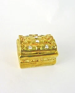 Dollhouse Miniature Jeweled Gold Treasure Chest, J066 - Picture 1 of 1