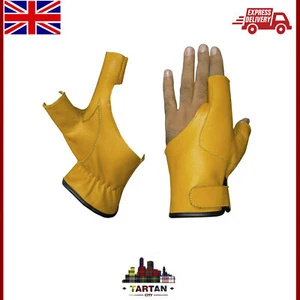 TC LONGBOW,HUNTING,ARCHERY BOW HUNTING & 2 FINGER GLOVES COLOUR TAN - Picture 1 of 1