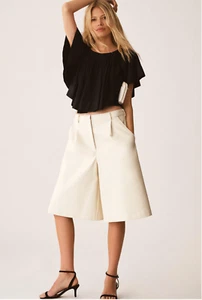 BRAND NEW Maeve By Anthropologie Ruffled Swing Blouse Size Medium Black M Med F - Picture 1 of 10