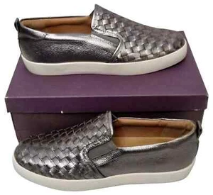 Impresionantes zapatos de entrenamiento CARVELA para mujer Jagos sin cordones plateados de cuero - Imagen 1 de 9