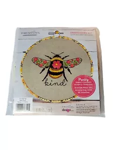 Dimensions Embroidery Kit w Decorative hoop Bee Kind #72-76314 - Picture 1 of 2