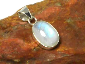 Ciondolo pietra di luna ovale argento sterling 925 pietra preziosa - confezione regalo - Foto 1 di 4
