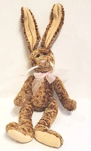 World Market 13" Brown Shimmery Frosted Velvet Bunny Rabbit Plush Toy - Picture 1 of 16