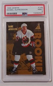 DANIEL ALFREDSSON  RC - 1995-96 Zenith Hockey  #149 Rookie Card PSA 9 MINT