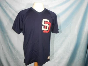 MAGLIA BASEBALL SAN DIEGO PADRES RAWLINGS BLU SCURO SD VINTAGE MLB ANNI 70 3B2 - Foto 1 di 8