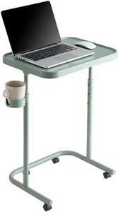 Keepo Metal TV Tray with Wheels/Casters, Side End Table,Adjustable Gray Green - Picture 1 of 7