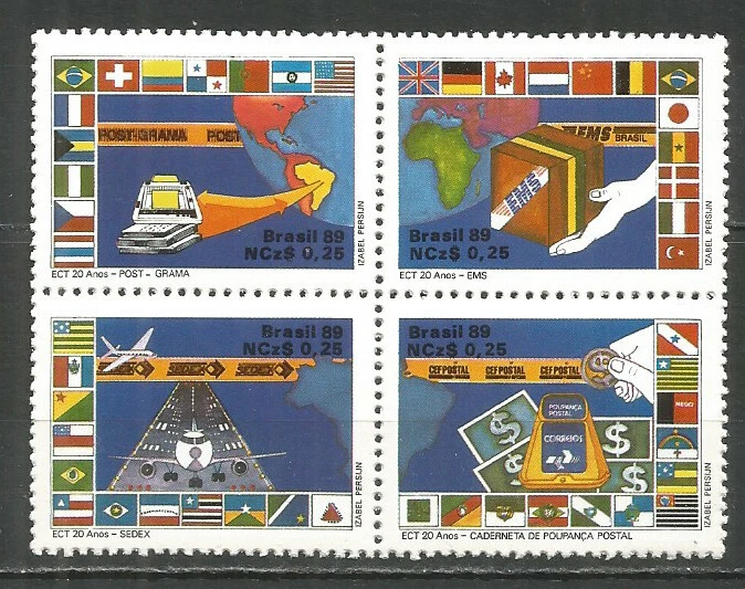 Brazil 1989 year mint stamps MNH(**) set map flag - Image 1 of 1