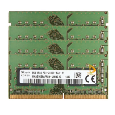 For SK Hynix 4x 8GB 1RX8 PC4-19200S PC4-2400T DDR4-2400Mhz Laptop SO-DIMM RAM $w - Image 1 of 4