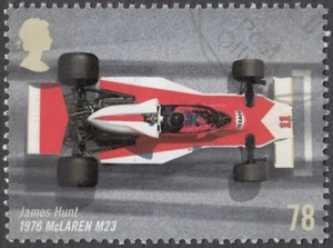 James Hunt - 1976 McLaren M23 illustrated on 2007 used GB stamp - Picture 1 of 1