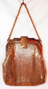 Whiting Davis Netz Geldbörse Gold Abendtasche Riegel Verschluss Vintage klein schön #3 - Bild 1 von 7