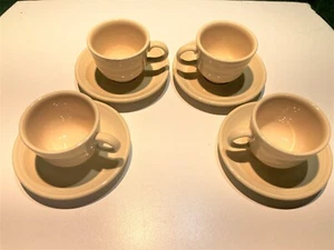 Four (4) Fiestaware Lemongrass Cups & Saucers, Homer Laughlin, #0470 & #0452 - Picture 1 of 9