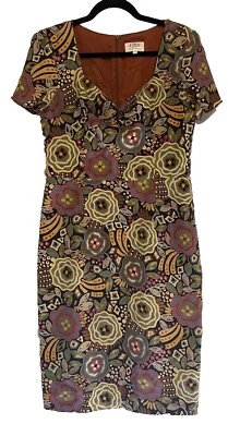 Vestido David Meister Bohemio de Seda Manga Corta Midi Floral 12 Coquetas Lujo Foto 1 de 4