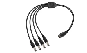 CCTV DC Power Splitter 4 Way Adapter 2.1mm 12V 9V PSU, 1 to 4 Y Cable - Picture 1 of 4