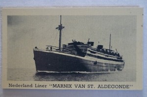Steam Ships Vintage 1939 WWII Era Murrays Trade Card Marnix Van St. Aldegonde