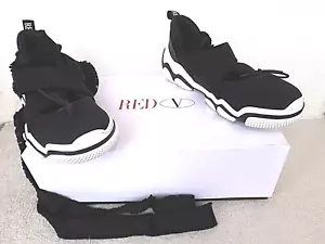 Rot Valentino Garavani flache Damen-Ballerina-Sneaker-Schuhe Gr. 7 schwarz/weiß Neu - Bild 1 von 12