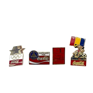 Lote de 4 alfileres deportivos de Coca-Cola de Solapa de Coca-Cola, fútbol, #1, natación de Coca-Cola - Imagen 1 de 2
