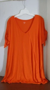 A.N.A.  Orange SHORT SLEEVE V-NECK BLOUSE TOP SHIRT ~Women's Plus XXL - Picture 1 of 6