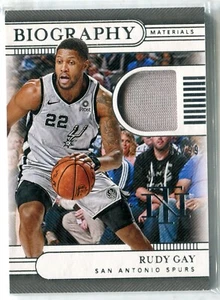 2019-20 National Treasures Rudy Gay Biography GU JERSEY RELIC 87/99 SPURS dinged - Picture 1 of 1