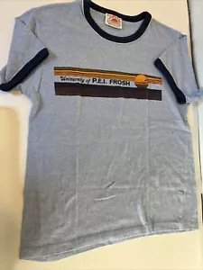University Of PEI UPEI Tshirt Vintage 1980s Frosh Week Adult M Blue - Picture 1 of 20