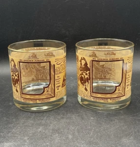 Montgomery Ward & Co. 1872~1922 Golden Jubilee Set of 2 Cordial Catalog Glasses - Picture 1 of 13