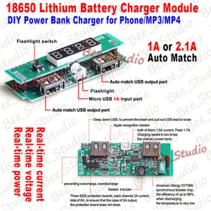 5V 2.1A USB all-in-one LED Display 18650 Lithium ion battery charger module DIY - Picture 1 of 9