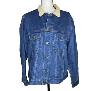 Vintage Weathered Blues Damen große Jeansjacke mit Cord gefüttertem Kragen - Bild 1 von 11